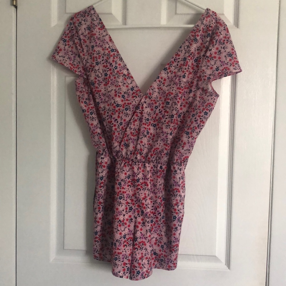 Lulus HOTTIE DOTTY MAUVE PINK FLORAL PRINT ROMPER